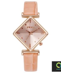 Brown Leather Women's Wrist Watch with Quartz movement