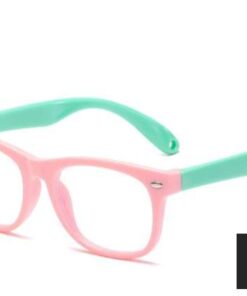 Pink and green antiblue light female eyeglasses