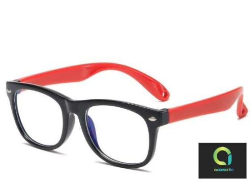 Red and black frame round antiblue light unisex eyeglasses
