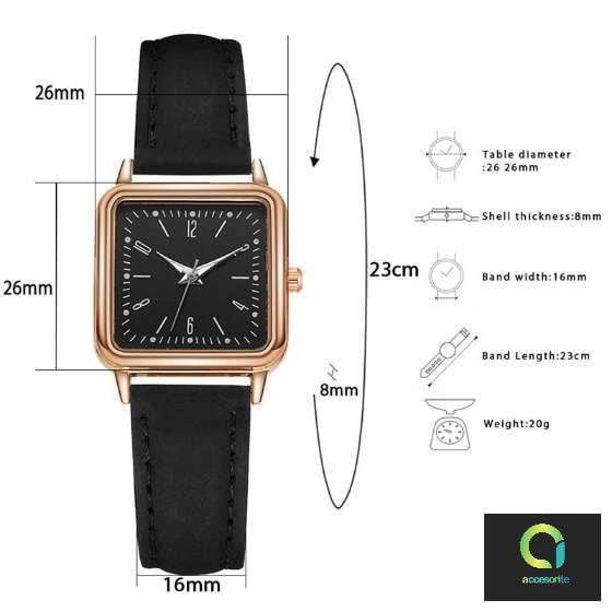 description of square ladies watch